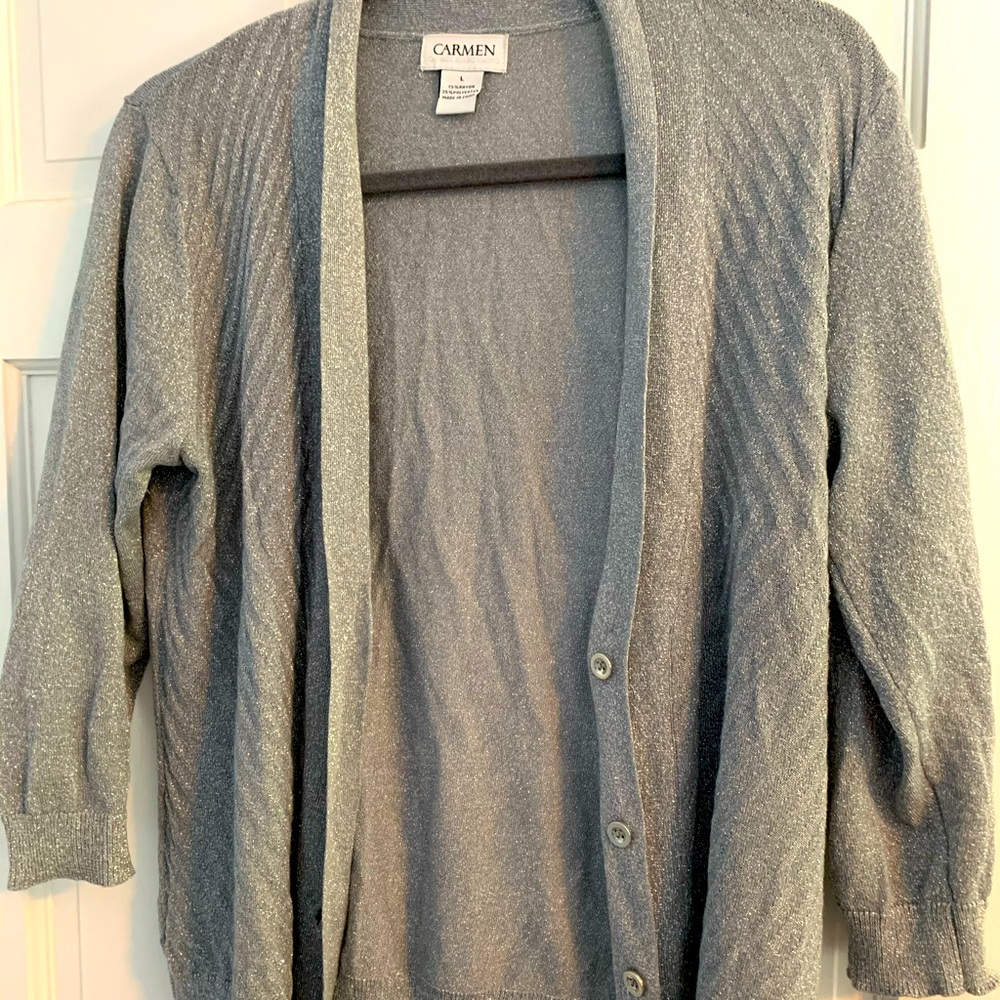 Gray sparkly cardigan